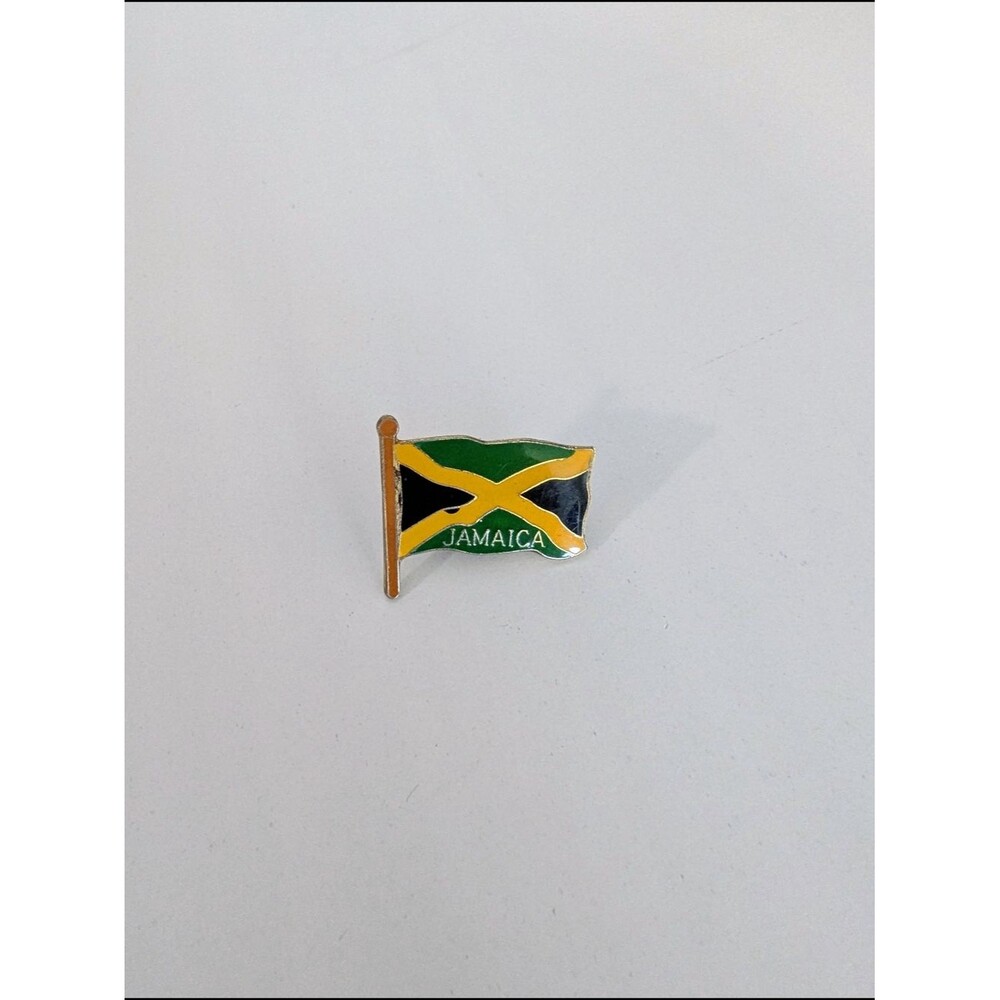 Jamaica Flag Enamel Pin - Green, Black, Yellow